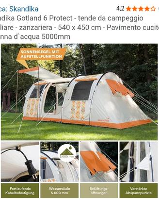 Tenda max 6 posti