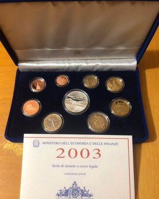 Divisionale Euro 2003 serie Proof. Italia