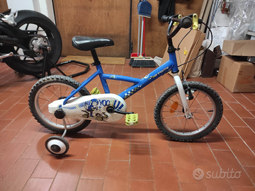 Bici bambino Decathlon 16" Polizia con ruotine