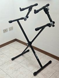 Doppio supporto reggi tastiera musicale