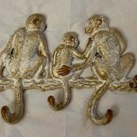 Attaccapanni in bronzo 3 scimmie