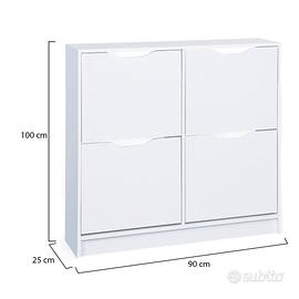 Scarpiera bianca 90x100x25h