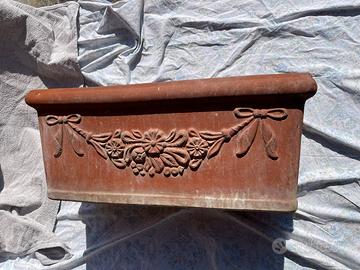 Grande vaso rettangolare 60cm, in terracotta