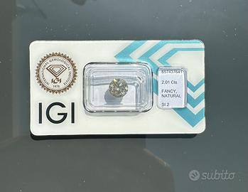 2.01 Ct Natural Fancy Yellow Diamond IGI Certified