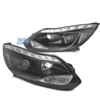 FARI FORD FOCUS MK3 11-14 LUCE DIURNA A LED NERI