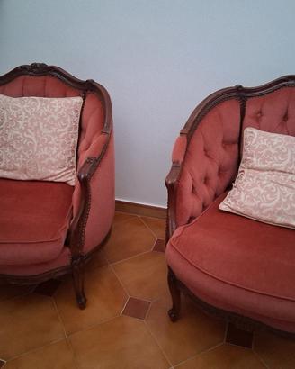 2 poltrone in tessuto 