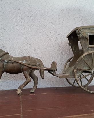 CARROZZA CAVALLO IN OTTONE 