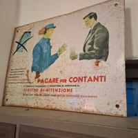 Insegna metallo officina auto anni 70