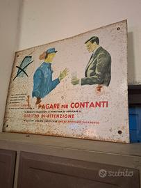 Insegna metallo officina auto anni 70