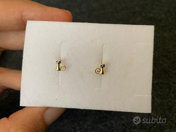 Orecchini gatto oro 18K (750) 0.65g