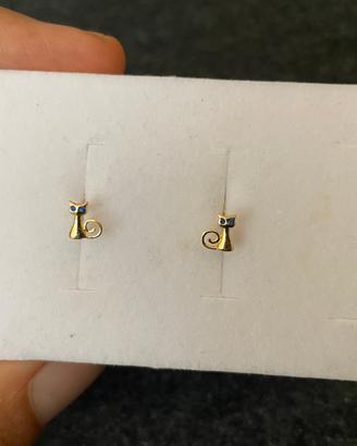 Orecchini gatto oro 18K (750) 0.65g