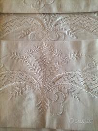 lenzuolo matrimoniale con 2 federe vintage nuovi 