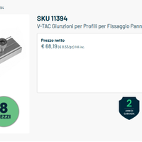 Fotovoltaico - giunzioni per profili per fissaggio