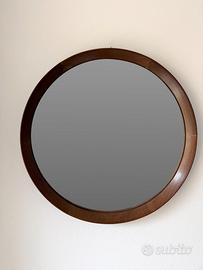 Specchio da parete rotondo in legno italiano