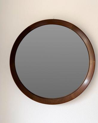 Specchio da parete rotondo in legno italiano