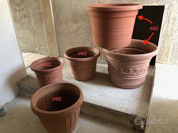 Set Vasi Resina Effetto Terracotta (Ø40, Ø60, Ø80