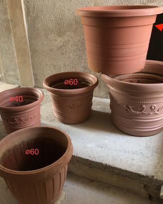 Set Vasi Resina Effetto Terracotta (Ø40, Ø60, Ø80
