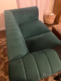 Divano chester verde velluto due posti