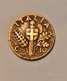 moneta 10 centesimi 1940 Vittorio Emanuele 3