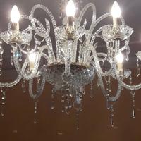 DUE LAMPADARI IN CRISTALLO 8 BRACCI