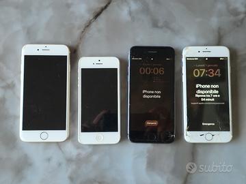 Lotto 4 iPhone per pezzi di ricambio (8/6/ 5)