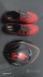SCARPE S WORKS TORCH RED SKY N.46 + CASCO EVADE