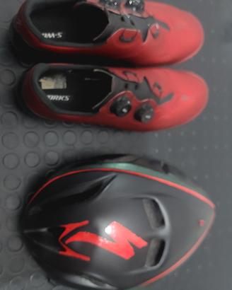SCARPE S WORKS TORCH RED SKY N.46 + CASCO EVADE