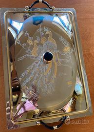 Vassoio in acciaio con coperchio e cucchiaio