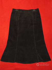 Gonna lunga per donna in velluto - Made in Italy