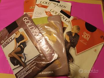 Set 6 paia collants tg 4 vari colori da donna 