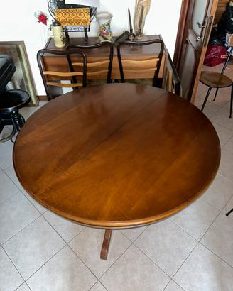 Tavolo rotondo allungabilein legno