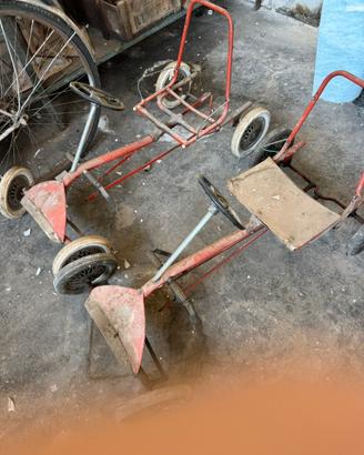 Coppia Go-kart a pedali vintage anni 60/70