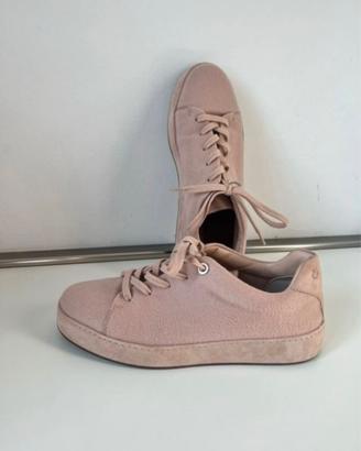 Scarpe sneakers rosa Loro Piana in cashmere