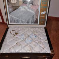 Trapunta In Raso matrimoniale con Volant Dipinta A