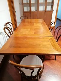 Tavolo antico estensibile opz. con 6 sedie