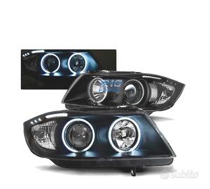 FARI BMW E90 E91 05-08 CCFL OCCHI ANGEL FONDO NERO