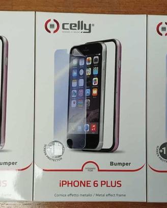 5xCELLY BUMPER iPHONE6PLUS CORNICE EFFETTO METALLO