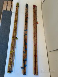 Canne da pesca in bamboo vintage