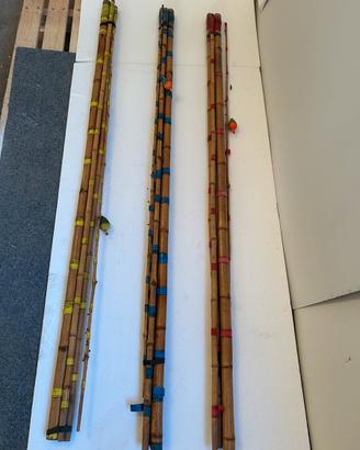 Canne da pesca in bamboo vintage