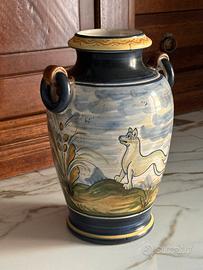 VASO IN CERAMICA MAIOLICATA DIPINTO A MANO