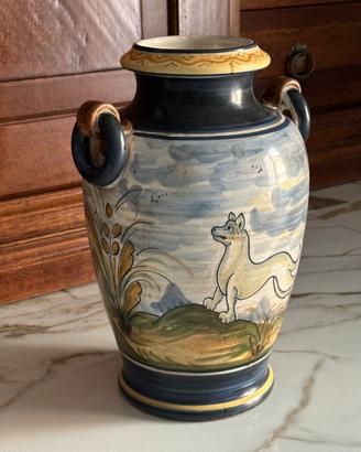 VASO IN CERAMICA MAIOLICATA DIPINTO A MANO
