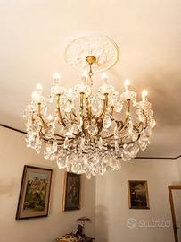 lampadario cristallo di boemia con applique
