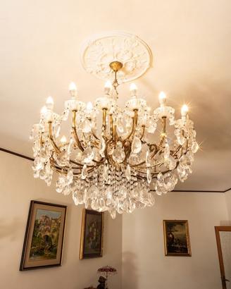 lampadario cristallo di boemia con applique