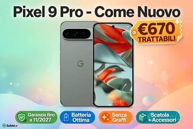 Google Pixel 9 Pro - batteria 100% - come nuovo