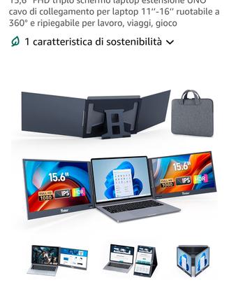 Triplo schermo per  PC portatile 