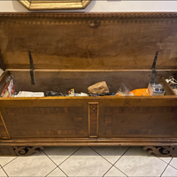 Cassa panca in noce antica