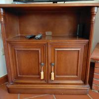 Porta TV in legno e libreria in legno