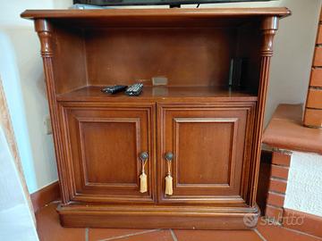 Porta TV in legno e libreria in legno