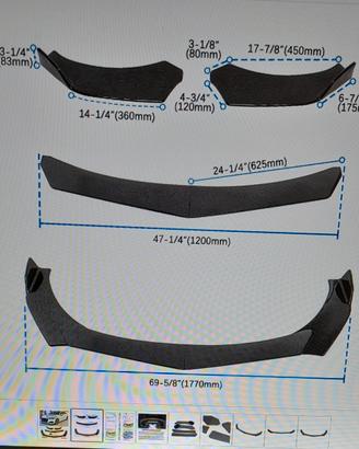 alettone sottoparaurti ant. in carbonio 