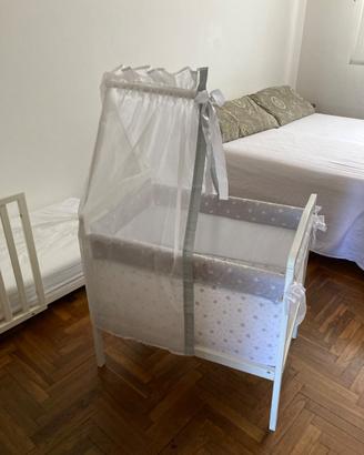 Lettino in tessuto Stelline con velo